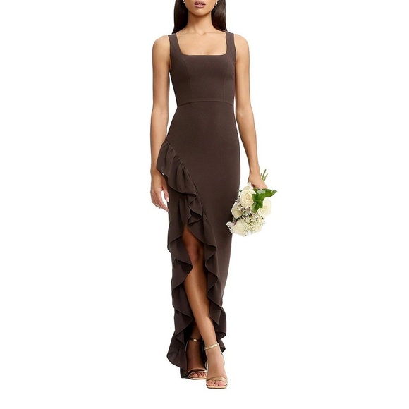 DRESS THE POPULATION Charlene Brown Gown XS - Picture 3 of 9